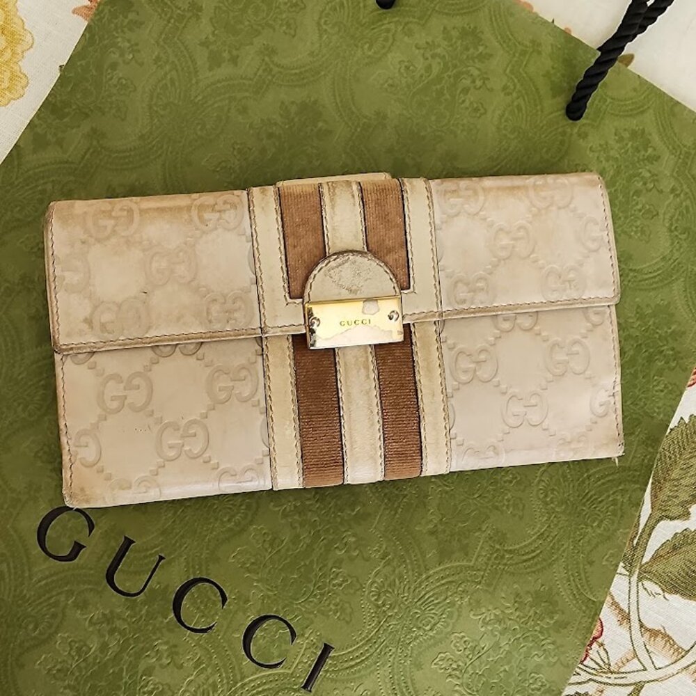 Gucci GG Leather Guccissima Sherryline Wallet